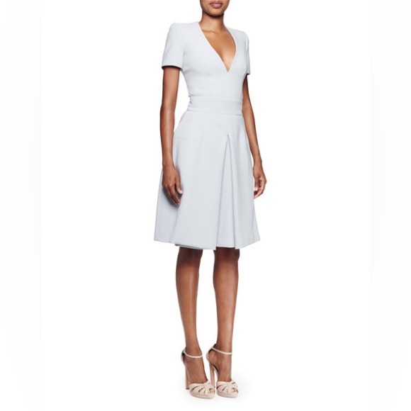 Alexander McQueen Cloud Blue Box Pleat Dress - Picture 2 of 11